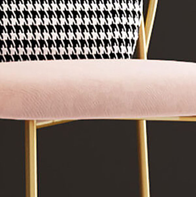 Glam Style Dining Chairs Kitchen Dining Armless Chair with Metal Legs Clearhalo ' kitchen&dining_furn' 'Dining Chairs' 'Dining Tables & Seating' 'dining_chair' 'furn' 'furn_dining_chair' 'Furniture' 'furniture_dining_chair' 'Kitchen & Dining Furniture' 'kitchen' 4421690