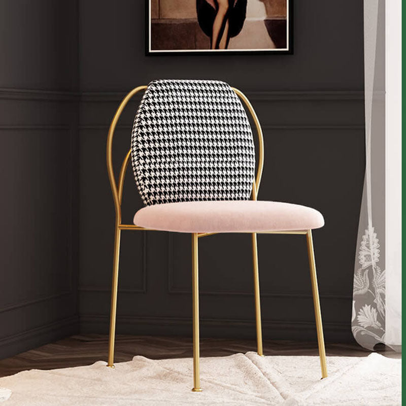 Glam Style Dining Chairs Kitchen Dining Armless Chair with Metal Legs Clearhalo ' kitchen&dining_furn' 'Dining Chairs' 'Dining Tables & Seating' 'dining_chair' 'furn' 'furn_dining_chair' 'Furniture' 'furniture_dining_chair' 'Kitchen & Dining Furniture' 'kitchen' 4421691