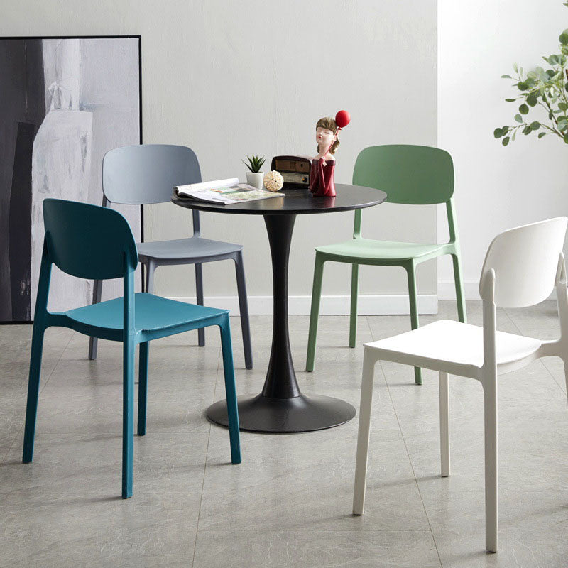 Conference Room Scandinavian Plastic Side Chair Matte Finish Open Back Dining Chair Clearhalo ' kitchen&dining_furn' 'Dining Chairs' 'Dining Tables & Seating' 'dining_chair' 'furn' 'furn_dining_chair' 'Furniture' 'furniture_dining_chair' 'Kitchen & Dining Furniture' 'kitchen' 4421695