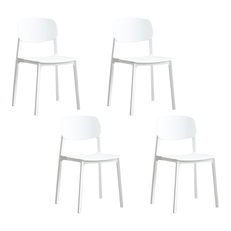 Conference Room Scandinavian Plastic Side Chair Matte Finish Open Back Dining Chair White 4 Piece Set Clearhalo ' kitchen&dining_furn' 'Dining Chairs' 'Dining Tables & Seating' 'dining_chair' 'furn' 'furn_dining_chair' 'Furniture' 'furniture_dining_chair' 'Kitchen & Dining Furniture' 'kitchen' 4421697