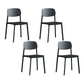 Conference Room Scandinavian Plastic Side Chair Matte Finish Open Back Dining Chair Black 4 Piece Set Clearhalo ' kitchen&dining_furn' 'Dining Chairs' 'Dining Tables & Seating' 'dining_chair' 'furn' 'furn_dining_chair' 'Furniture' 'furniture_dining_chair' 'Kitchen & Dining Furniture' 'kitchen' 4421700