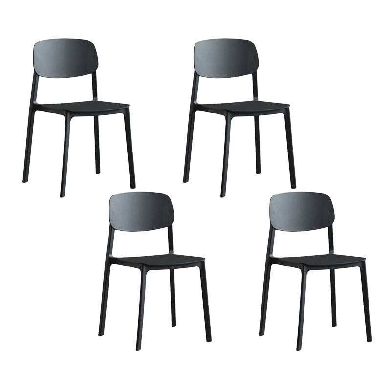 Conference Room Scandinavian Plastic Side Chair Matte Finish Open Back Dining Chair Black 4 Piece Set Clearhalo ' kitchen&dining_furn' 'Dining Chairs' 'Dining Tables & Seating' 'dining_chair' 'furn' 'furn_dining_chair' 'Furniture' 'furniture_dining_chair' 'Kitchen & Dining Furniture' 'kitchen' 4421700