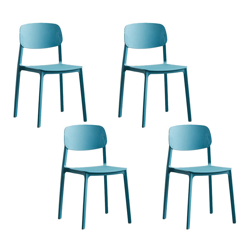 Conference Room Scandinavian Plastic Side Chair Matte Finish Open Back Dining Chair Peacock Blue 4 Piece Set Clearhalo ' kitchen&dining_furn' 'Dining Chairs' 'Dining Tables & Seating' 'dining_chair' 'furn' 'furn_dining_chair' 'Furniture' 'furniture_dining_chair' 'Kitchen & Dining Furniture' 'kitchen' 4421701