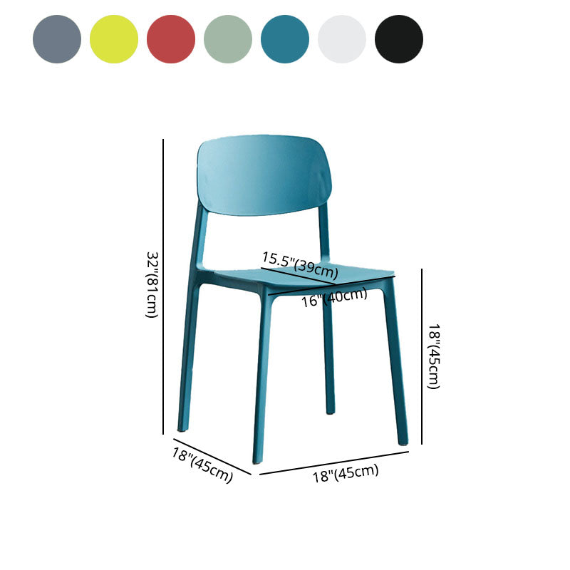 Conference Room Scandinavian Plastic Side Chair Matte Finish Open Back Dining Chair Clearhalo ' kitchen&dining_furn' 'Dining Chairs' 'Dining Tables & Seating' 'dining_chair' 'furn' 'furn_dining_chair' 'Furniture' 'furniture_dining_chair' 'Kitchen & Dining Furniture' 'kitchen' 4421713