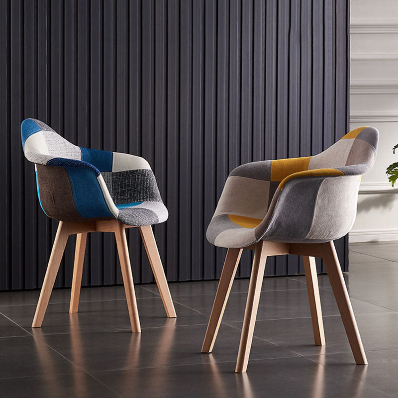 Restaurant Scandinavian Upholstered Arm Chair Matte Finish Solid Back Dining Chair Clearhalo ' kitchen&dining_furn' 'Dining Chairs' 'Dining Tables & Seating' 'dining_chair' 'Furniture' 'furniture_dining_chair' 'Kitchen & Dining Furniture' 'kitchen' 4421728