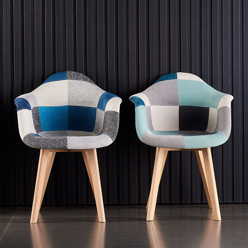 Restaurant Scandinavian Upholstered Arm Chair Matte Finish Solid Back Dining Chair Clearhalo ' kitchen&dining_furn' 'Dining Chairs' 'Dining Tables & Seating' 'dining_chair' 'Furniture' 'furniture_dining_chair' 'Kitchen & Dining Furniture' 'kitchen' 4421729