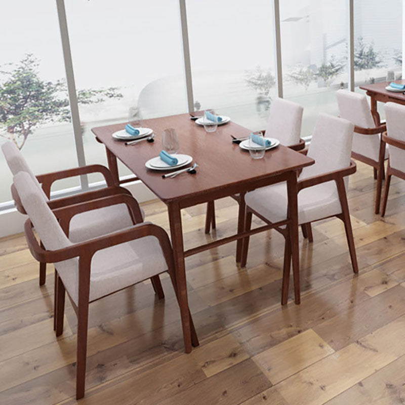 Traditional Wood Dining Chair for Home Use Solid Back Cushioned Chair with Arm Clearhalo ' kitchen&dining_furn' 'Dining Chairs' 'Dining Tables & Seating' 'dining_chair' 'furn' 'furn_dining_chair' 'Furniture' 'furniture_dining_chair' 'Kitchen & Dining Furniture' 'kitchen' 4421736