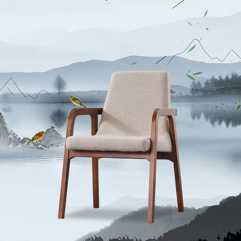 Traditional Wood Dining Chair for Home Use Solid Back Cushioned Chair with Arm Clearhalo ' kitchen&dining_furn' 'Dining Chairs' 'Dining Tables & Seating' 'dining_chair' 'furn' 'furn_dining_chair' 'Furniture' 'furniture_dining_chair' 'Kitchen & Dining Furniture' 'kitchen' 4421737