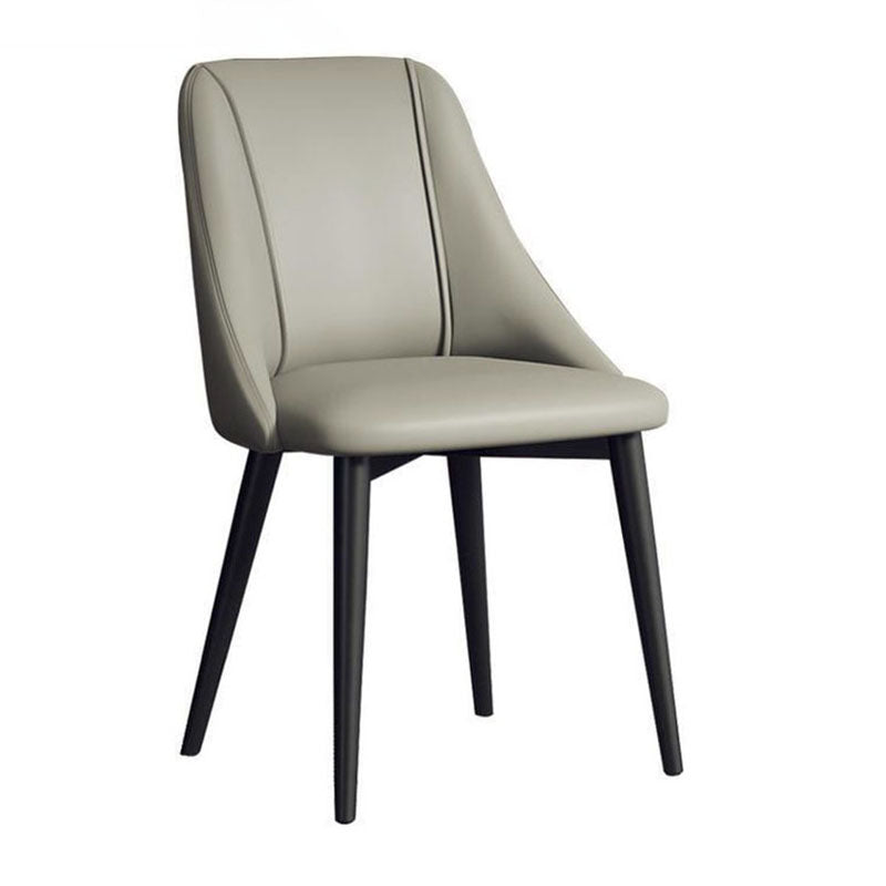 Nordic Style Leather Dining Chair Armless Metal Dining Room Chairs for Home Use Clearhalo ' kitchen&dining_furn' 'Dining Chairs' 'Dining Tables & Seating' 'dining_chair' 'furn' 'furn_dining_chair' 'Furniture' 'furniture_dining_chair' 'Kitchen & Dining Furniture' 'kitchen' 4421753