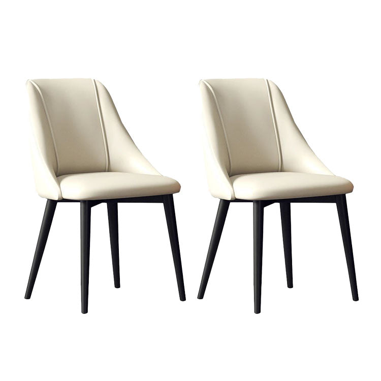 Nordic Style Leather Dining Chair Armless Metal Dining Room Chairs for Home Use White 2 Piece Set Clearhalo ' kitchen&dining_furn' 'Dining Chairs' 'Dining Tables & Seating' 'dining_chair' 'furn' 'furn_dining_chair' 'Furniture' 'furniture_dining_chair' 'Kitchen & Dining Furniture' 'kitchen' 4421762