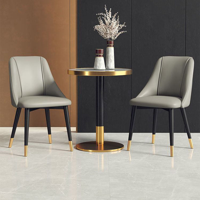 Nordic Style Leather Dining Chair Armless Metal Dining Room Chairs for Home Use Clearhalo ' kitchen&dining_furn' 'Dining Chairs' 'Dining Tables & Seating' 'dining_chair' 'furn' 'furn_dining_chair' 'Furniture' 'furniture_dining_chair' 'Kitchen & Dining Furniture' 'kitchen' 4421763