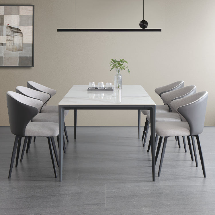1/4/5/6/7 Pcs Metal Modern Dining Set with Rectangle Table Dinette Set Clearhalo 'Dining Room Sets' 'Dining Tables & Seating' 'dining_room_set' 'furn' 'furn_dining_room_set' 'Furniture' 'furniture_dining_room_set' 'Kitchen & Dining Furniture' 'kitchen&dining_furn' 'kitchen' 4421775