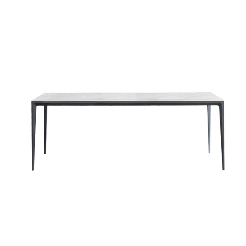 1/4/5/6/7 Pcs Metal Modern Dining Set with Rectangle Table Dinette Set White 55.1"L x 31.5"W Clearhalo 'Dining Room Sets' 'Dining Tables & Seating' 'dining_room_set' 'furn' 'furn_dining_room_set' 'Furniture' 'furniture_dining_room_set' 'Kitchen & Dining Furniture' 'kitchen&dining_furn' 'kitchen' 4421778