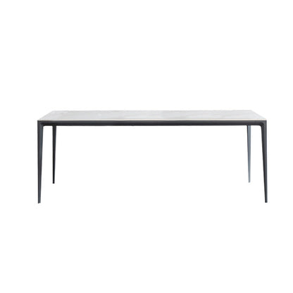 1/4/5/6/7 Pcs Metal Modern Dining Set with Rectangle Table Dinette Set White 55.1"L x 31.5"W Clearhalo 'Dining Room Sets' 'Dining Tables & Seating' 'dining_room_set' 'furn' 'furn_dining_room_set' 'Furniture' 'furniture_dining_room_set' 'Kitchen & Dining Furniture' 'kitchen&dining_furn' 'kitchen' 4421778