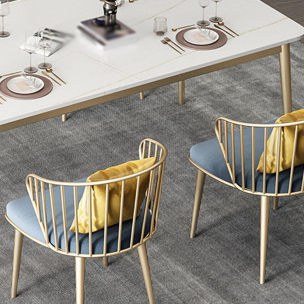 1/5/7 Pcs Metal Glam Dining Table Set with Rectangle Table Dinette Set Clearhalo 'Dining Room Sets' 'Dining Tables & Seating' 'dining_room_set' 'furn' 'furn_dining_room_set' 'Furniture' 'furniture_dining_room_set' 'Kitchen & Dining Furniture' 'kitchen&dining_furn' 'kitchen' 4421798