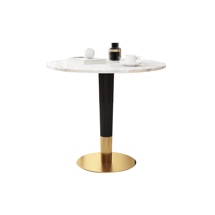 1/2/4/5 Pcs Metal Glam Dining Room Set with Round Table and Arm Chairs Dinette Set White 31"L x 31"W Clearhalo 'Dining Room Sets' 'Dining Tables & Seating' 'dining_room_set' 'furn' 'furn_dining_room_set' 'Furniture' 'furniture_dining_room_set' 'Kitchen & Dining Furniture' 'kitchen&dining_furn' 'kitchen' 4421815