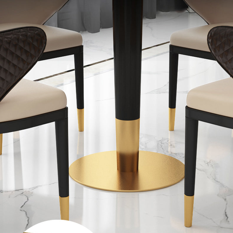 1/2/4/5 Pcs Metal Glam Dining Room Set with Round Table and Arm Chairs Dinette Set Clearhalo 'Dining Room Sets' 'Dining Tables & Seating' 'dining_room_set' 'furn' 'furn_dining_room_set' 'Furniture' 'furniture_dining_room_set' 'Kitchen & Dining Furniture' 'kitchen&dining_furn' 'kitchen' 4421818