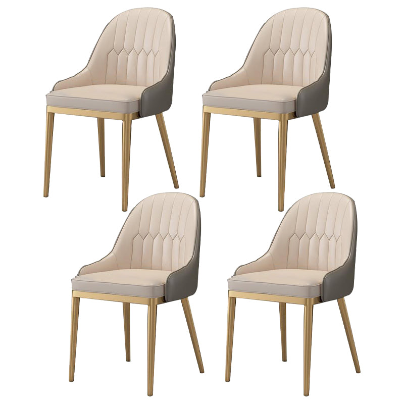 1/4/5/7 Pcs Metal Glam Dining Room Set with Rectangle Table and Leather Chairs Dining Set 4 Beige Chairs Clearhalo 'Dining Room Sets' 'Dining Tables & Seating' 'dining_room_set' 'furn' 'furn_dining_room_set' 'Furniture' 'furniture_dining_room_set' 'Kitchen & Dining Furniture' 'kitchen&dining_furn' 'kitchen' 4421830