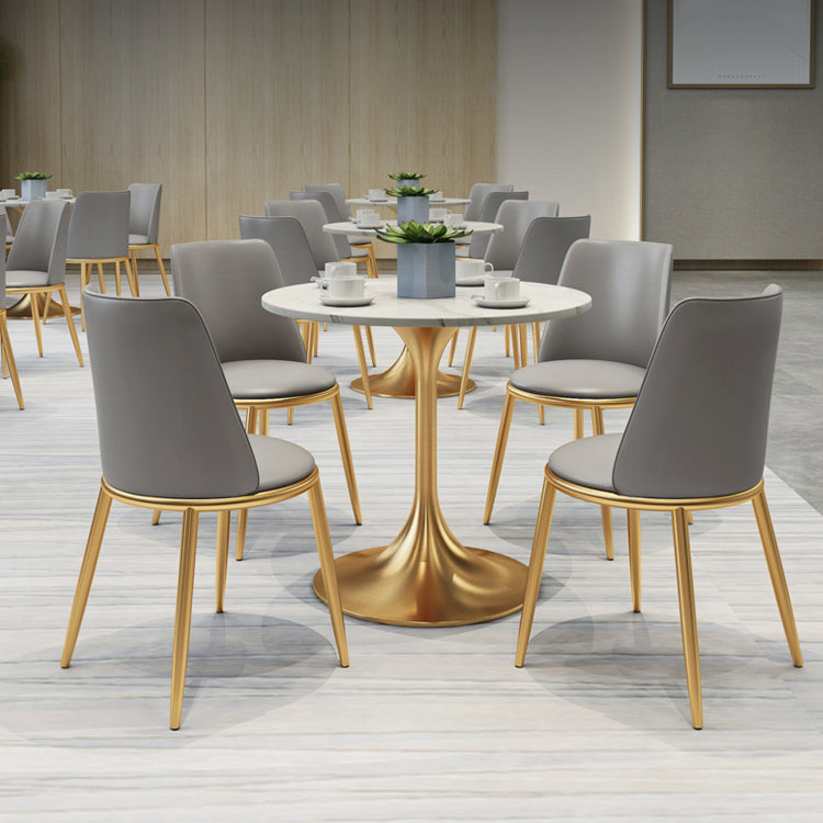 1/2/4/5 Pcs Metal Glam Dining Room Set with Round Table and Metal Base Dining Set Clearhalo 'Dining Room Sets' 'Dining Tables & Seating' 'dining_room_set' 'furn' 'furn_dining_room_set' 'Furniture' 'furniture_dining_room_set' 'Kitchen & Dining Furniture' 'kitchen&dining_furn' 'kitchen' 4421850