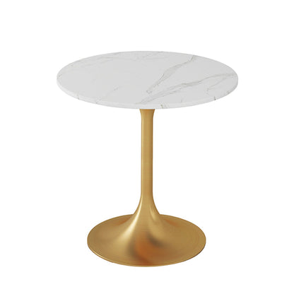 1/2/4/5 Pcs Metal Glam Dining Room Set with Round Table and Metal Base Dining Set White 28"L x 28"W Clearhalo 'Dining Room Sets' 'Dining Tables & Seating' 'dining_room_set' 'furn' 'furn_dining_room_set' 'Furniture' 'furniture_dining_room_set' 'Kitchen & Dining Furniture' 'kitchen&dining_furn' 'kitchen' 4421852