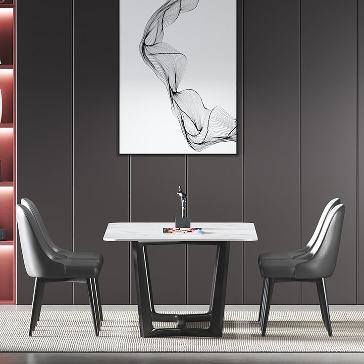 Modern 1/2/5/7 Pieces Rectangle Dining Set Sintered Stone Dining Table Set Clearhalo 'Dining Room Sets' 'Dining Tables & Seating' 'dining_room_set' 'furn' 'furn_dining_room_set' 'Furniture' 'furniture_dining_room_set' 'Kitchen & Dining Furniture' 'kitchen&dining_furn' 'kitchen' 4421866
