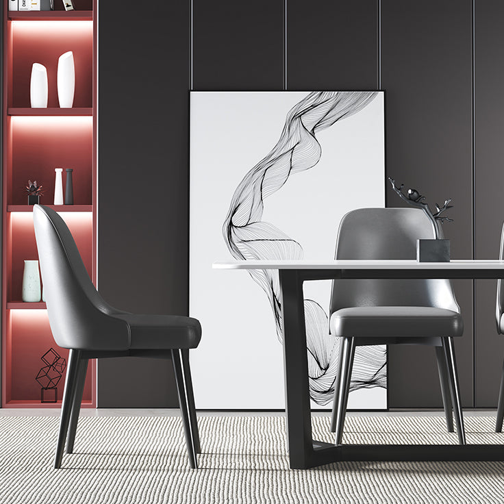 Modern 1/2/5/7 Pieces Rectangle Dining Set Sintered Stone Dining Table Set Clearhalo 'Dining Room Sets' 'Dining Tables & Seating' 'dining_room_set' 'furn' 'furn_dining_room_set' 'Furniture' 'furniture_dining_room_set' 'Kitchen & Dining Furniture' 'kitchen&dining_furn' 'kitchen' 4421869