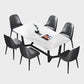Modern 1/2/5/7 Pieces Rectangle Dining Set Sintered Stone Dining Table Set Clearhalo 'Dining Room Sets' 'Dining Tables & Seating' 'dining_room_set' 'furn' 'furn_dining_room_set' 'Furniture' 'furniture_dining_room_set' 'Kitchen & Dining Furniture' 'kitchen&dining_furn' 'kitchen' 4421870