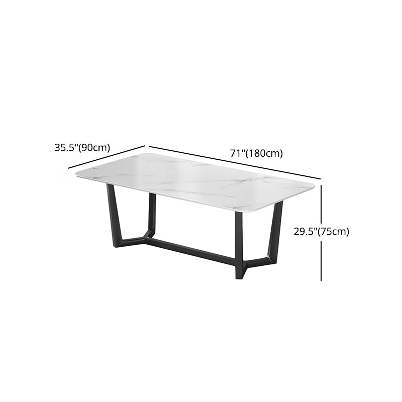 Modern 1/2/5/7 Pieces Rectangle Dining Set Sintered Stone Dining Table Set Clearhalo 'Dining Room Sets' 'Dining Tables & Seating' 'dining_room_set' 'furn' 'furn_dining_room_set' 'Furniture' 'furniture_dining_room_set' 'Kitchen & Dining Furniture' 'kitchen&dining_furn' 'kitchen' 4421880