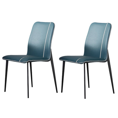 Modern 1/2/5/7 Pieces Rectangle Dining Set Sintered Stone Dining Table Set with Chairs 2 Blue Chairs Clearhalo 'Dining Room Sets' 'Dining Tables & Seating' 'dining_room_set' 'furn' 'furn_dining_room_set' 'Furniture' 'furniture_dining_room_set' 'Kitchen & Dining Furniture' 'kitchen&dining_furn' 'kitchen' 4421883