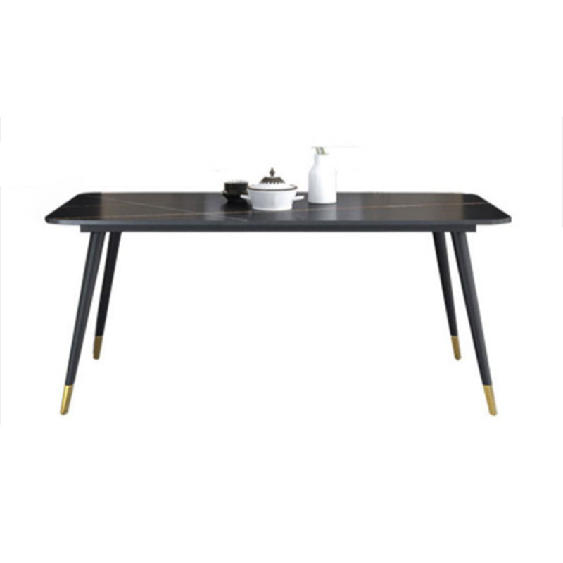 Modern 1/2/5/7 Pieces Rectangle Dining Set Sintered Stone Dining Table Set with Chairs Clearhalo 'Dining Room Sets' 'Dining Tables & Seating' 'dining_room_set' 'furn' 'furn_dining_room_set' 'Furniture' 'furniture_dining_room_set' 'Kitchen & Dining Furniture' 'kitchen&dining_furn' 'kitchen' 4421887