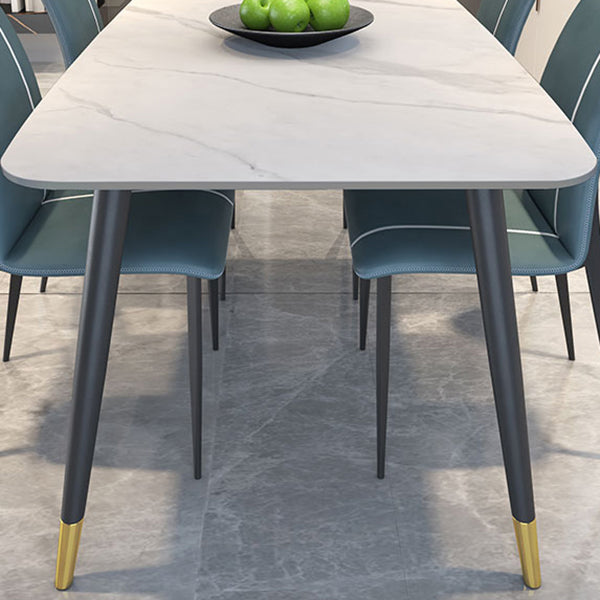 Modern 1/2/5/7 Pieces Rectangle Dining Set Sintered Stone Dining Table Set with Chairs Clearhalo 'Dining Room Sets' 'Dining Tables & Seating' 'dining_room_set' 'furn' 'furn_dining_room_set' 'Furniture' 'furniture_dining_room_set' 'Kitchen & Dining Furniture' 'kitchen&dining_furn' 'kitchen' 4421890