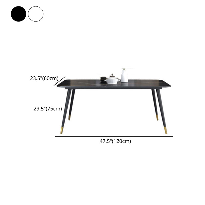 Modern 1/2/5/7 Pieces Rectangle Dining Set Sintered Stone Dining Table Set with Chairs Clearhalo 'Dining Room Sets' 'Dining Tables & Seating' 'dining_room_set' 'furn' 'furn_dining_room_set' 'Furniture' 'furniture_dining_room_set' 'Kitchen & Dining Furniture' 'kitchen&dining_furn' 'kitchen' 4421894