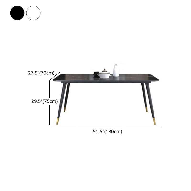 Modern 1/2/5/7 Pieces Rectangle Dining Set Sintered Stone Dining Table Set with Chairs Clearhalo 'Dining Room Sets' 'Dining Tables & Seating' 'dining_room_set' 'furn' 'furn_dining_room_set' 'Furniture' 'furniture_dining_room_set' 'Kitchen & Dining Furniture' 'kitchen&dining_furn' 'kitchen' 4421895