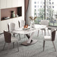 Luxury 1/4/5/6/7 Pieces Dining Set Sintered Stone Dining Table Set with Leather Chairs 6 Pieces: Table, 5 Chairs Clearhalo 'Dining Room Sets' 'Dining Tables & Seating' 'dining_room_set' 'furn' 'furn_dining_room_set' 'Furniture' 'furniture_dining_room_set' 'Kitchen & Dining Furniture' 'kitchen&dining_furn' 'kitchen' 4421900