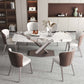 Luxury 1/4/5/6/7 Pieces Dining Set Sintered Stone Dining Table Set with Leather Chairs Clearhalo 'Dining Room Sets' 'Dining Tables & Seating' 'dining_room_set' 'furn' 'furn_dining_room_set' 'Furniture' 'furniture_dining_room_set' 'Kitchen & Dining Furniture' 'kitchen&dining_furn' 'kitchen' 4421904