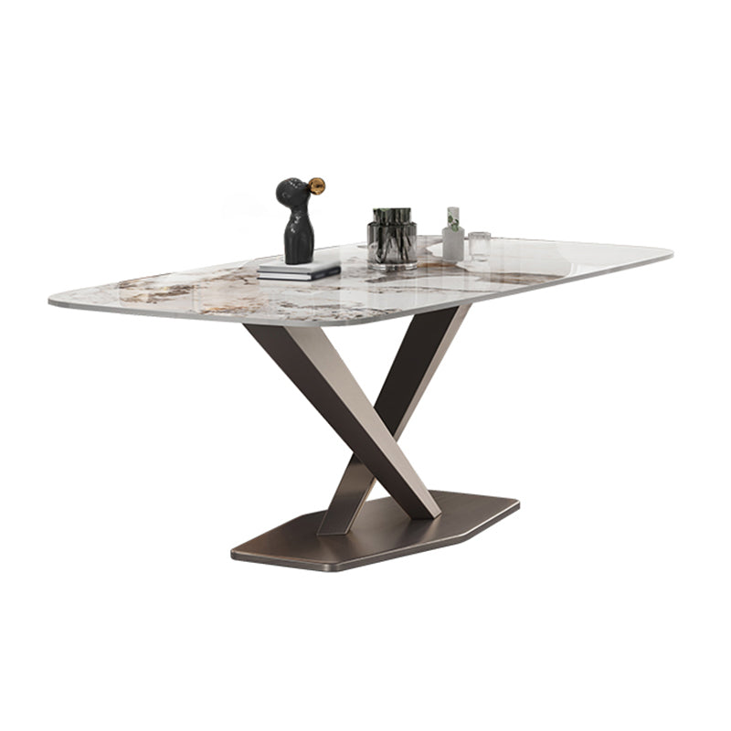 Luxury 1/4/5/6/7 Pieces Dining Set Sintered Stone Dining Table Set with Leather Chairs Clearhalo 'Dining Room Sets' 'Dining Tables & Seating' 'dining_room_set' 'furn' 'furn_dining_room_set' 'Furniture' 'furniture_dining_room_set' 'Kitchen & Dining Furniture' 'kitchen&dining_furn' 'kitchen' 4421906
