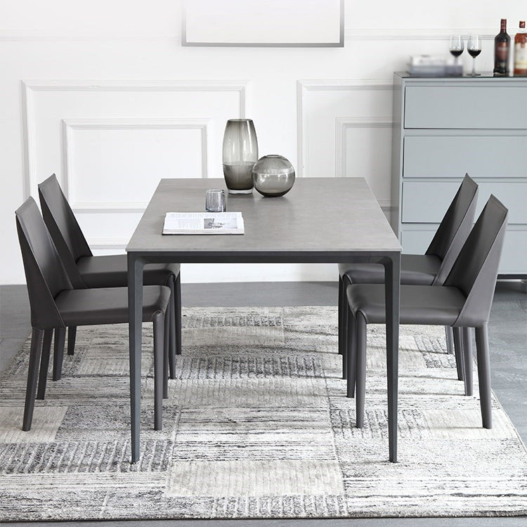 1/3/4/5/7 Pieces Modern Dining Set with Grey Top Table and Leather Chairs Dinette Set Clearhalo 'Dining Room Sets' 'Dining Tables & Seating' 'dining_room_set' 'furn' 'furn_dining_room_set' 'Furniture' 'furniture_dining_room_set' 'Kitchen & Dining Furniture' 'kitchen&dining_furn' 'kitchen' 4421921