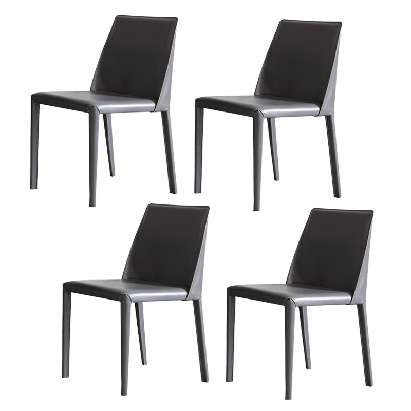 1/3/4/5/7 Pieces Modern Dining Set with Grey Top Table and Leather Chairs Dinette Set 4 Black Chairs Clearhalo 'Dining Room Sets' 'Dining Tables & Seating' 'dining_room_set' 'furn' 'furn_dining_room_set' 'Furniture' 'furniture_dining_room_set' 'Kitchen & Dining Furniture' 'kitchen&dining_furn' 'kitchen' 4421923