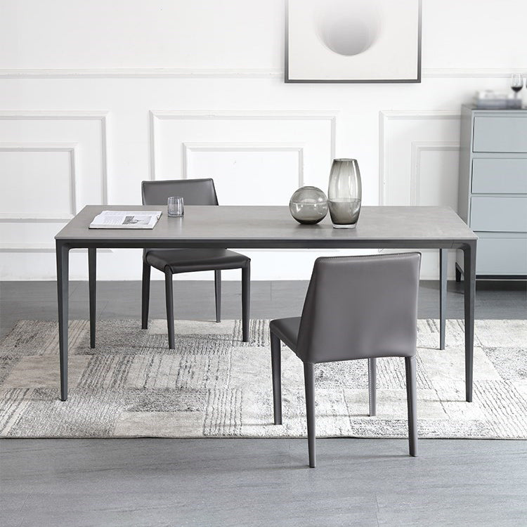 1/3/4/5/7 Pieces Modern Dining Set with Grey Top Table and Leather Chairs Dinette Set 3 Pieces: Table, 2 Chairs Clearhalo 'Dining Room Sets' 'Dining Tables & Seating' 'dining_room_set' 'furn' 'furn_dining_room_set' 'Furniture' 'furniture_dining_room_set' 'Kitchen & Dining Furniture' 'kitchen&dining_furn' 'kitchen' 4421925