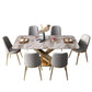 Luxury 1/2/5/7 Pieces Grey Dining Set Sintered Stone Dining Table Set with Leather Chairs Clearhalo 'Dining Room Sets' 'Dining Tables & Seating' 'dining_room_set' 'furn' 'furn_dining_room_set' 'Furniture' 'furniture_dining_room_set' 'Kitchen & Dining Furniture' 'kitchen&dining_furn' 'kitchen' 4421951