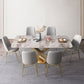 Luxury 1/2/5/7 Pieces Grey Dining Set Sintered Stone Dining Table Set with Leather Chairs Clearhalo 'Dining Room Sets' 'Dining Tables & Seating' 'dining_room_set' 'furn' 'furn_dining_room_set' 'Furniture' 'furniture_dining_room_set' 'Kitchen & Dining Furniture' 'kitchen&dining_furn' 'kitchen' 4421955