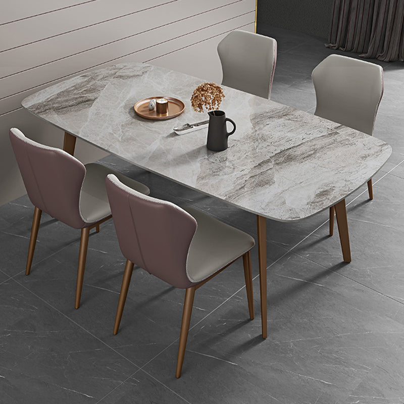 1/2/5/7 Pieces Luxury Dining Set Rectangle Dining Table Set with Leather Chairs 5 Pieces: Table, 4 White Chairs Clearhalo 'Dining Room Sets' 'Dining Tables & Seating' 'dining_room_set' 'furn' 'furn_dining_room_set' 'Furniture' 'furniture_dining_room_set' 'Kitchen & Dining Furniture' 'kitchen&dining_furn' 'kitchen' 4421981