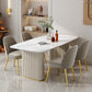 Nordic 1/2/5/6/7 Pieces Dining Set Rectangle Table and Leather Chairs Dinette Set Clearhalo 'Dining Room Sets' 'Dining Tables & Seating' 'dining_room_set' 'furn' 'furn_dining_room_set' 'Furniture' 'furniture_dining_room_set' 'Kitchen & Dining Furniture' 'kitchen&dining_furn' 'kitchen' 4421998
