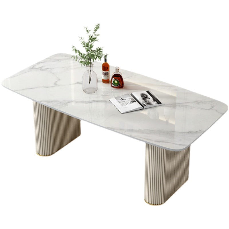 Nordic 1/2/5/6/7 Pieces Dining Set Rectangle Table and Leather Chairs Dinette Set Clearhalo 'Dining Room Sets' 'Dining Tables & Seating' 'dining_room_set' 'furn' 'furn_dining_room_set' 'Furniture' 'furniture_dining_room_set' 'Kitchen & Dining Furniture' 'kitchen&dining_furn' 'kitchen' 4421999