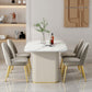 Nordic 1/2/5/6/7 Pieces Dining Set Rectangle Table and Leather Chairs Dinette Set Clearhalo 'Dining Room Sets' 'Dining Tables & Seating' 'dining_room_set' 'furn' 'furn_dining_room_set' 'Furniture' 'furniture_dining_room_set' 'Kitchen & Dining Furniture' 'kitchen&dining_furn' 'kitchen' 4422003