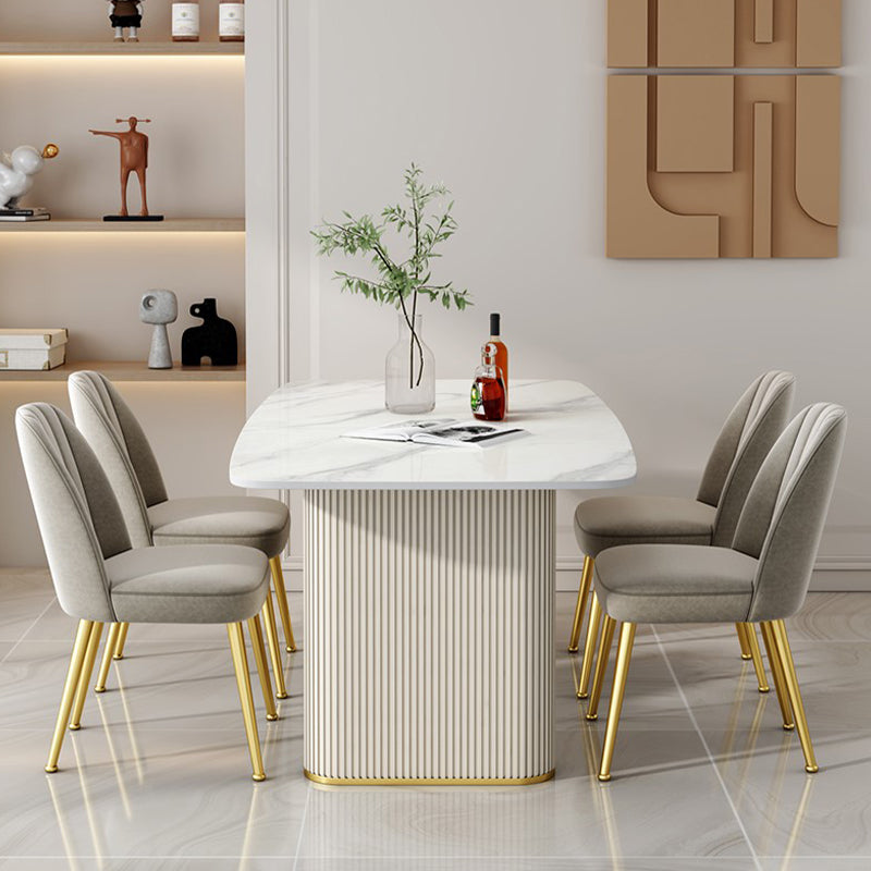 Nordic 1/2/5/6/7 Pieces Dining Set Rectangle Table and Leather Chairs Dinette Set Clearhalo 'Dining Room Sets' 'Dining Tables & Seating' 'dining_room_set' 'furn' 'furn_dining_room_set' 'Furniture' 'furniture_dining_room_set' 'Kitchen & Dining Furniture' 'kitchen&dining_furn' 'kitchen' 4422003