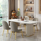 Nordic 1/2/5/6/7 Pieces Dining Set Rectangle Table and Leather Chairs Dinette Set Clearhalo 'Dining Room Sets' 'Dining Tables & Seating' 'dining_room_set' 'furn' 'furn_dining_room_set' 'Furniture' 'furniture_dining_room_set' 'Kitchen & Dining Furniture' 'kitchen&dining_furn' 'kitchen' 4422005