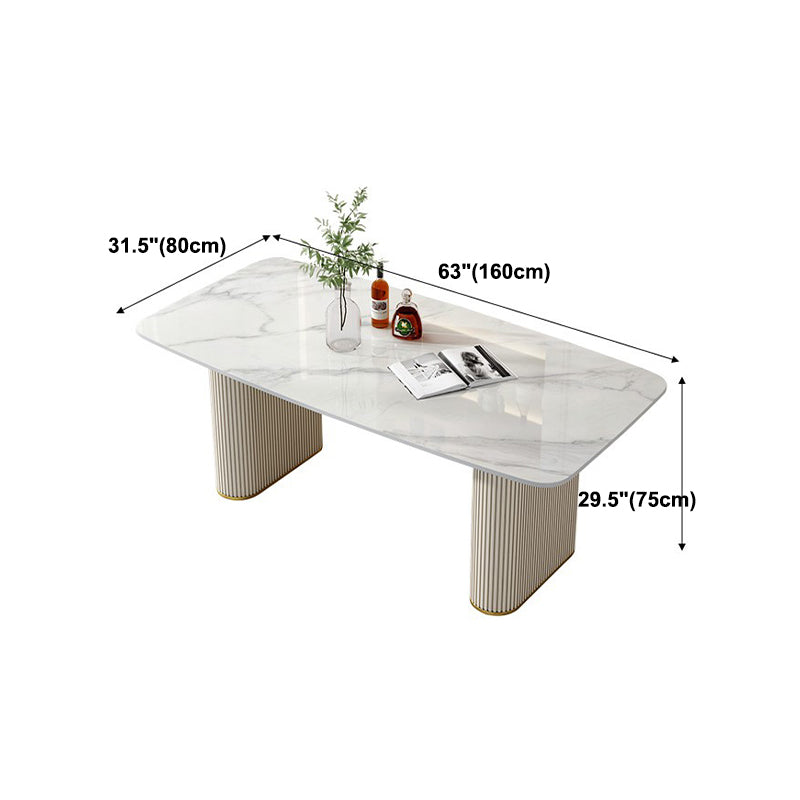 Nordic 1/2/5/6/7 Pieces Dining Set Rectangle Table and Leather Chairs Dinette Set Clearhalo 'Dining Room Sets' 'Dining Tables & Seating' 'dining_room_set' 'furn' 'furn_dining_room_set' 'Furniture' 'furniture_dining_room_set' 'Kitchen & Dining Furniture' 'kitchen&dining_furn' 'kitchen' 4422008