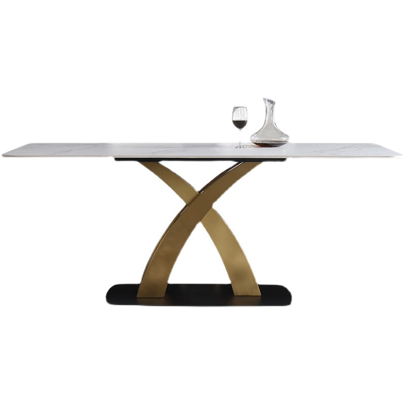 Modern 1/4/5/7 Pieces Dining Set White Rectangle Sintered Stone Dining Table Set White 70.9"L x 35.4"W Clearhalo 'Dining Room Sets' 'Dining Tables & Seating' 'dining_room_set' 'furn' 'furn_dining_room_set' 'Furniture' 'furniture_dining_room_set' 'Kitchen & Dining Furniture' 'kitchen&dining_furn' 'kitchen' 4422015