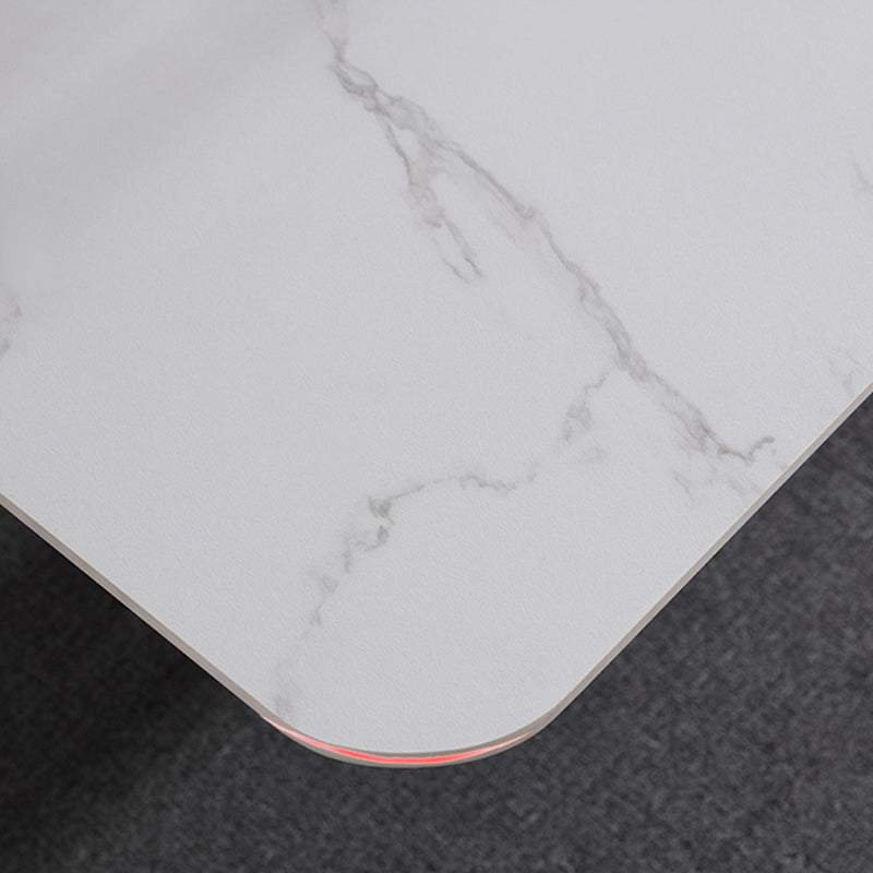 Modern 1/4/5/7 Pieces Dining Set White Rectangle Sintered Stone Dining Table Set Clearhalo 'Dining Room Sets' 'Dining Tables & Seating' 'dining_room_set' 'furn' 'furn_dining_room_set' 'Furniture' 'furniture_dining_room_set' 'Kitchen & Dining Furniture' 'kitchen&dining_furn' 'kitchen' 4422019